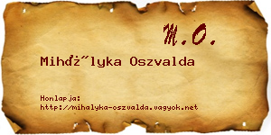 Mihályka Oszvalda névjegykártya